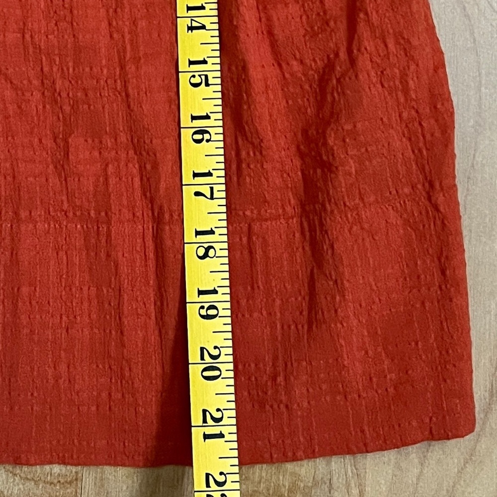 EUC Madewell Rust Square Neck Cotton Blouse Windowpane Textured sz Small - Picture 5 of 9